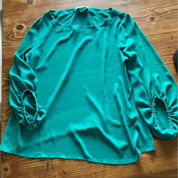 Women’s chiffon flowy green top size L - Picture 1 of 4